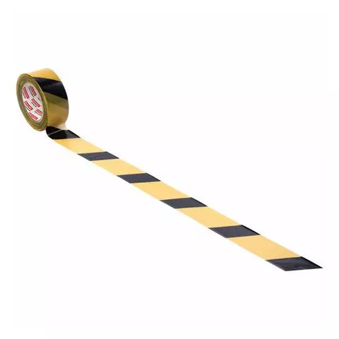 Лента сигнальная желто-черная 50 мм. х 200 м. Brauberg "Грандмастер" основа полиэтилен
