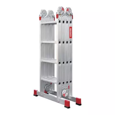 Лестница-трансформер алюминиевая 4х4 ступени высота 45 м (4 секции по 12 м) до 150 кг. вес 165 кг. НОВАЯ ВЫСОТА