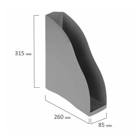 Лоток вертикальный для бумаг Brauberg "Cosmo" (260х85х315 мм.) серый