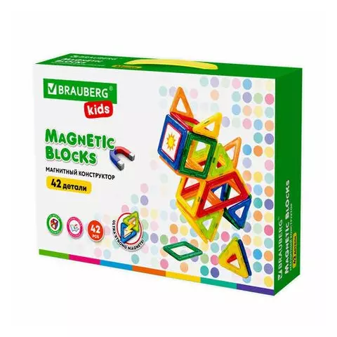 Магнитный конструктор BIG MAGNETIC BLOCKS-42 42 детали Brauberg Kids