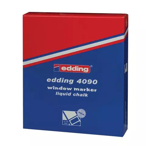 Маркер меловой EDDING "4090" 4-15 мм. синий влагостираемый для гладких поверхностей