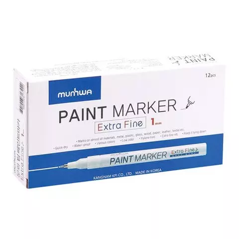 Маркер-краска лаковый Munhwa "Extra Fine Paint Marker" синий 1 мм. нитро-основа