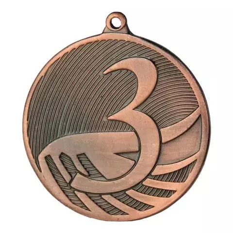 Медаль металлическая цвет бронза D=50 мм. лента 1 см.
