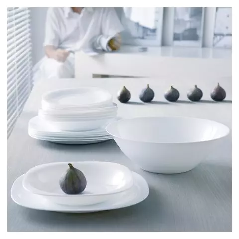 Набор посуды столовый 19 предметов белое стекло "Carine" Luminarc