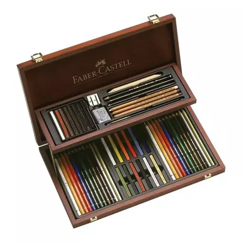 Набор художественный Faber-Castell "Art & Graphic Compendium" 54 предмета деревянный ящик