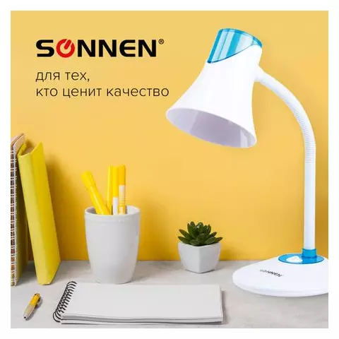 Настольная лампа-светильник Sonnen OU-607 на подставке цоколь Е27 белый/синий