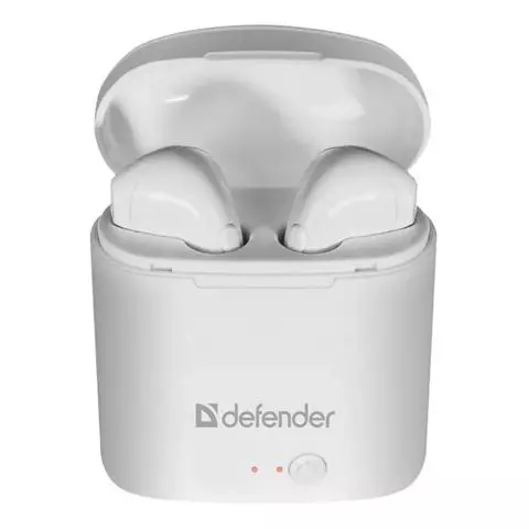 Наушники с микрофоном (гарнитура) Defender TWINS 630 Bluetooth беспроводные белые