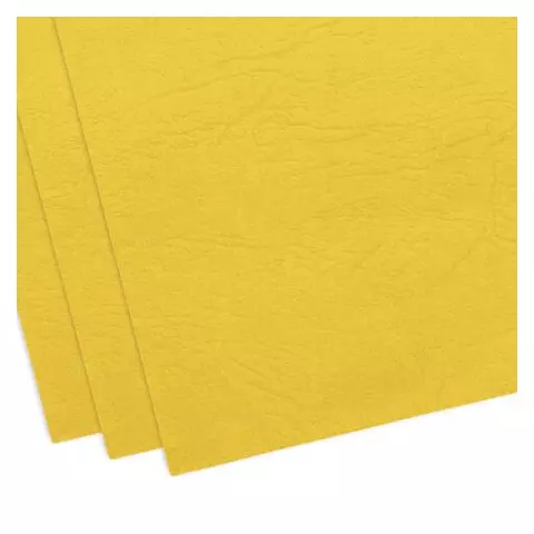 Обложки картонные для переплета А4 комплект 100 шт. тиснение под кожу 230г./м2 желтые Brauberg