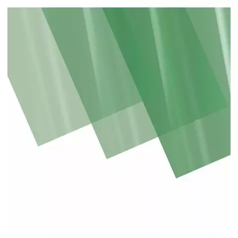 Обложки пластиковые для переплета А4 комплект 100 шт. 150 мкм. прозрачно-зеленые Brauberg