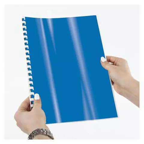 Обложки пластиковые для переплета А4 комплект 100 шт. 300 мкм. синие Brauberg