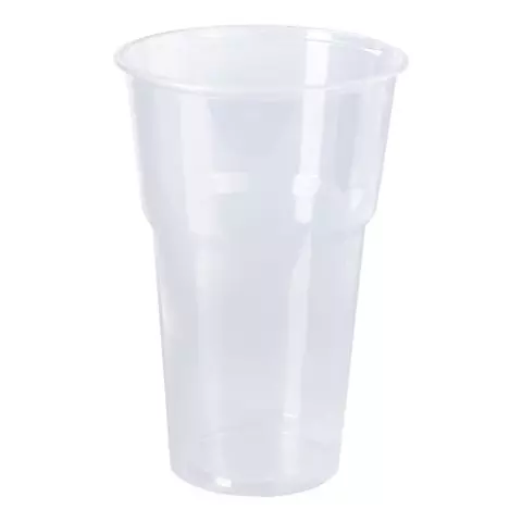 Одноразовые стаканы 500 мл. комплект 20 шт. пластиковые "бюджет" прозрачные ПП холодное/горячее Laima