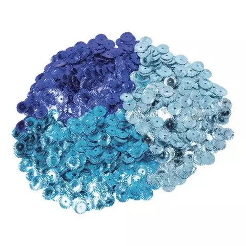 Пайетки для творчества "Рифленые" оттенки голубого 10 мм. 30 грамм. Остров cокровищ