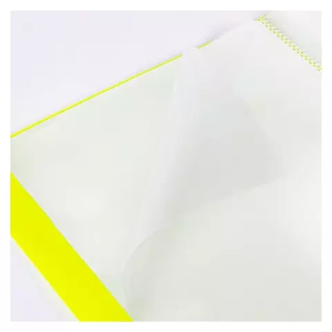 Папка 40 вкладышей Brauberg "Neon" 25 мм. неоновая желтая 700 мкм.