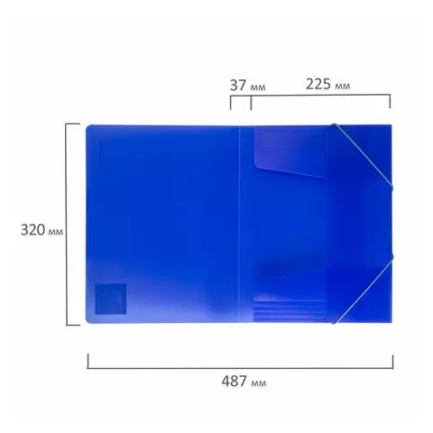 Папка на резинках Brauberg "Neon" неоновая синяя до 300 листов 05 мм.