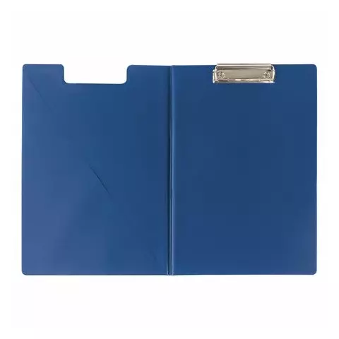 Папка-планшет Brauberg А4 (340х240 мм.) с прижимом и крышкой картон/ПВХ Россия синяя