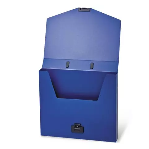 Папка-портфель пластиковая Brauberg "Energy" А4 (330х256х32 мм.) без отделений синий