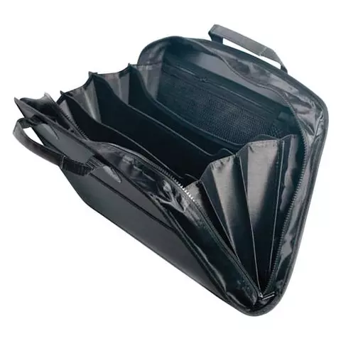 Папка-портфель пластиковая Brauberg А4+ (375х305х60 мм.) 4 отделения 2 кармана на молнии черный