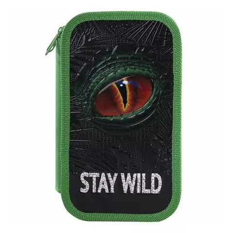 Пенал Юнландия 2 отделение ламинированный картон конгрев 19х11 см. "Stay wild"