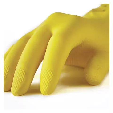 Перчатки латексные MANIPULA "Блеск" хлопчатобумажное напыление размер 8-85 (M) желтые