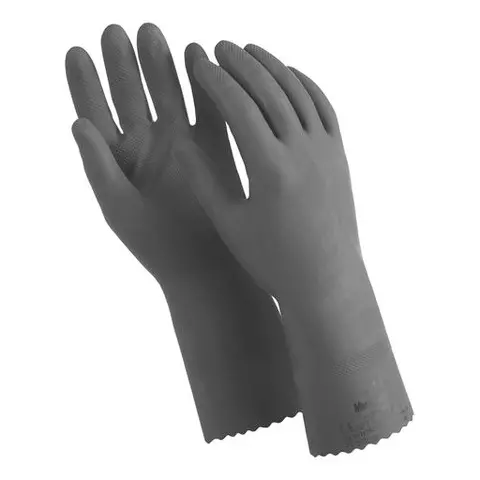 Перчатки латексные MANIPULA "КЩС-1" двухслойные размер 8 (M) черные