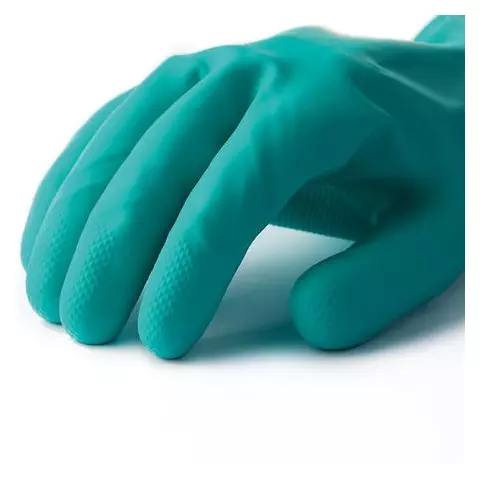 Перчатки нитриловые MANIPULA "Дизель" хлопчатобумажное напыление размер 9 (L) зеленые