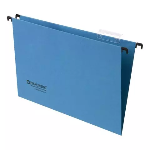 Подвесные папки А4/Foolscap (406х245 мм.) до 80 листов комплект 10 шт. синие картон Brauberg (Италия)