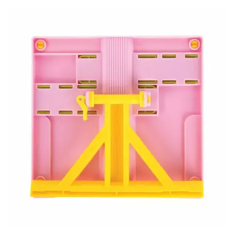 Подставка для книг Юнландия с боковыми зажимами регулируемый наклон пластик розовая