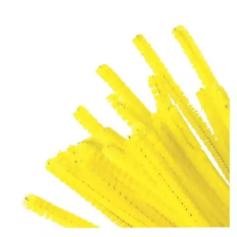 Проволока синельная для творчества "Пушистая" желтая 30 шт. 06х30 см. Остров cокровищ