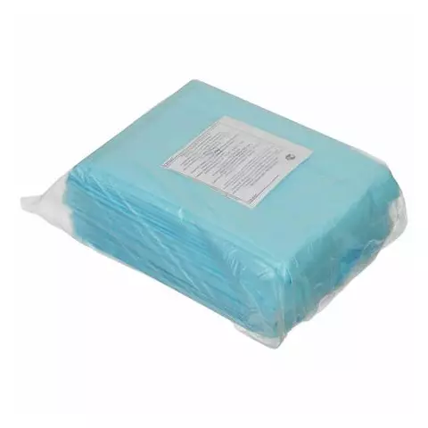 Простыни одноразовые Гекса нестерильные комплект 10 шт. 70х200 см. спанбонд ламинированный 40г./м2 голубые