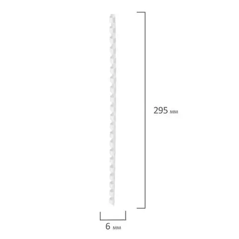 Пружины пластиковые для переплета комплект 100 шт. 6 мм. (для сшивания 10-20 л.) белые Brauberg
