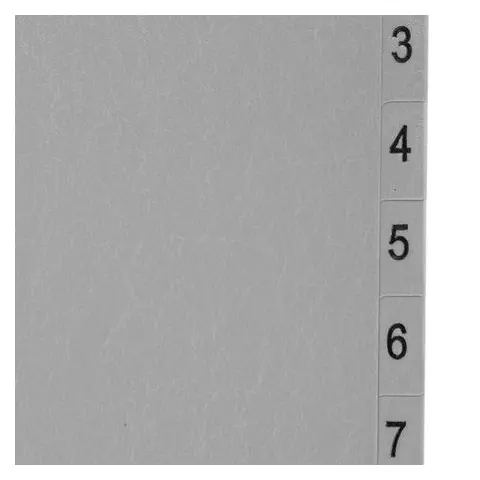Разделитель пластиковый Brauberg А4 12 листов цифровой 1-12 оглавление серый Россия