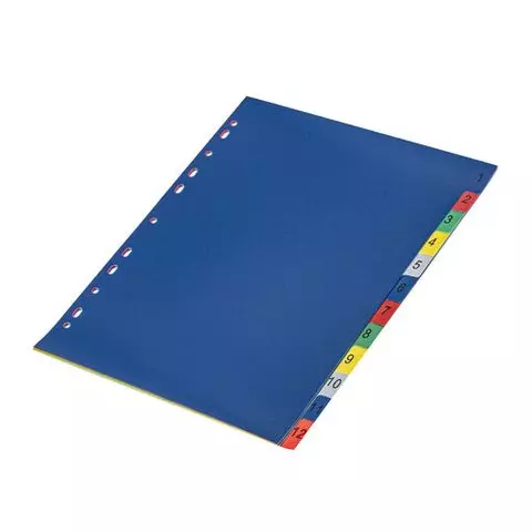 Разделитель пластиковый широкий Brauberg А4+ 12 листов цифровой 1-12 оглавление цветной