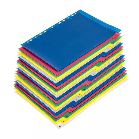 Разделитель пластиковый широкий Brauberg А4+ 20 листов цифровой 1-20 оглавление цветной
