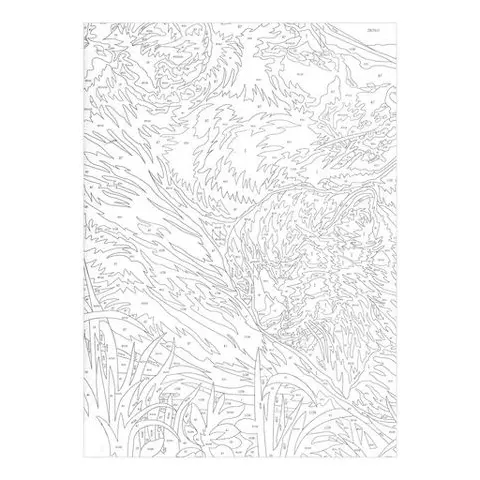 Раскраска по номерам А4 "Надёжные лапы" с акриловыми красками на картоне кисть Юнландия