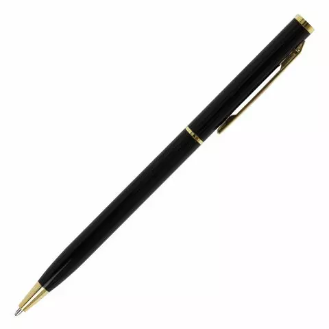 Ручка подарочная шариковая Brauberg "Slim Black" корпус черный узел 1 мм. линия письма 07 мм. синяя