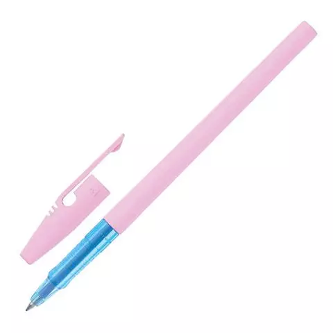 Ручка шариковая Stabilo "Liner Pastel" синяя корпус розовый узел 07 мм.