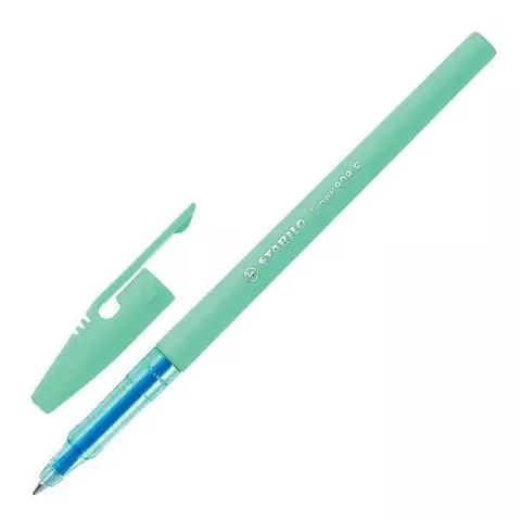 Ручка шариковая Stabilo Liner Pastel синяя корпус мятный узел 07 мм.