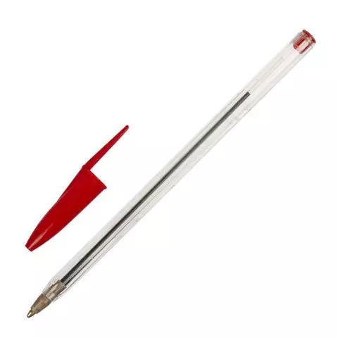 Ручка шариковая Staff Basic Budget BP-02 письмо 500 м. красная длина корпуса 135 см. линия письма 05 мм.