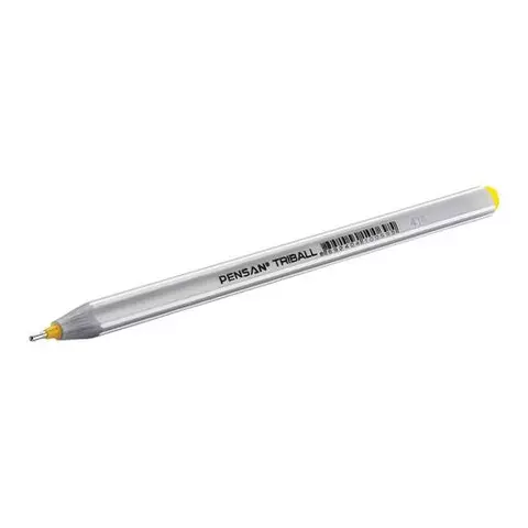 Ручка шариковая масляная Pensan "Triball" желтая трехгранная узел 1 мм.