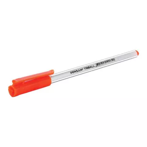 Ручка шариковая масляная Pensan "Triball" оранжевая трехгранная узел 1 мм.