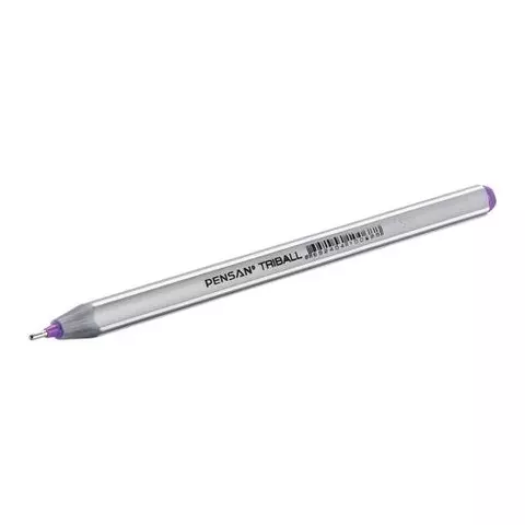 Ручка шариковая масляная Pensan "Triball" фиолетовая трехгранная узел 1 мм.
