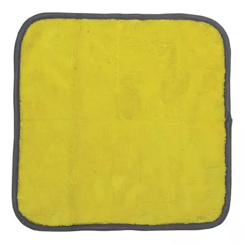 Салфетка универсальная ДВУСТОРОННЯЯ плотная микрофибра (плюш) 35х35 см. желтая/серая Laima