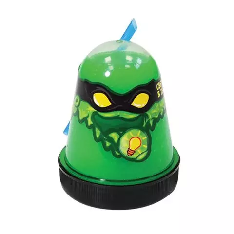 Слайм (лизун) "Slime Ninja" светится в темноте зеленый 130 г. Волшебный Мир
