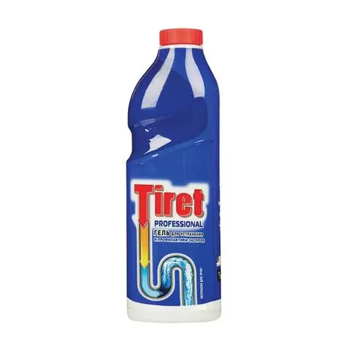 Средство для прочистки канализационных труб 1 л. TIRET (Тирет) Professional гель