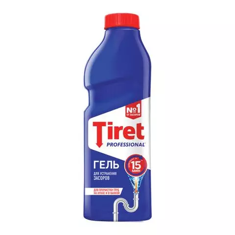 Средство для прочистки канализационных труб 1 л. TIRET (Тирет) Professional гель