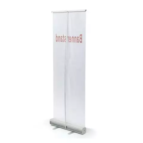 Стенд мобильный для баннера "Роллскрин 2(80) " размер рекламного поля 800х2000 мм. алюминий