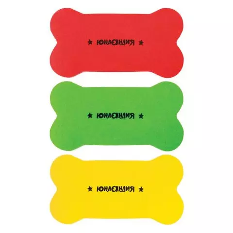 Стиратели магнитные для магнитно-маркерной доски Юнландия "Косточка" 55х110 мм. комплект 3 шт.