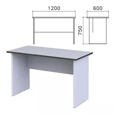Стол письменный "Монолит" 1200х600х750 мм. цвет серый