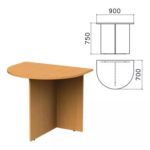Стол приставной к столу для переговоров (640110) "Монолит" 900х700х750 мм. бук бавария