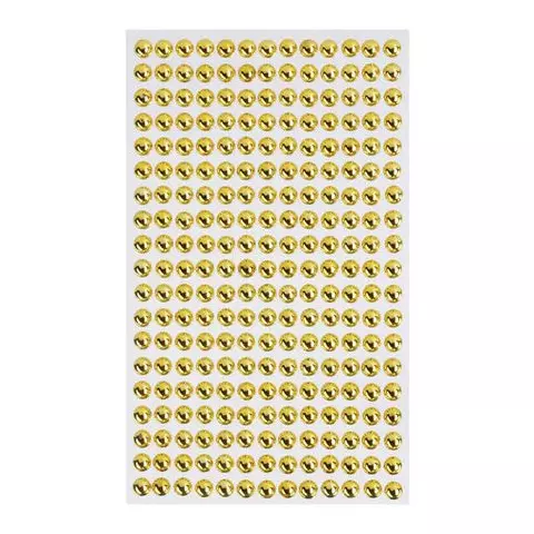 Стразы самоклеящиеся "Круглые" цвет золото 6 мм. 247 шт. на подложке Остров cокровищ